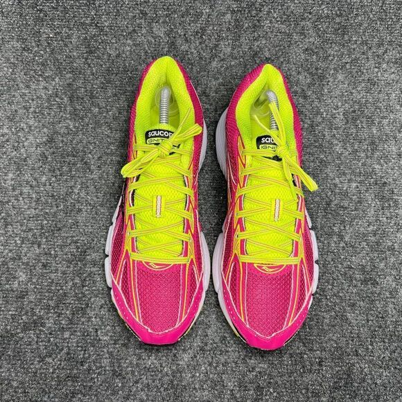 Saucony Ignition 4 Running Shoes Women's Size 10 Pink Yellow Athletic Training - Picture 3 of 12